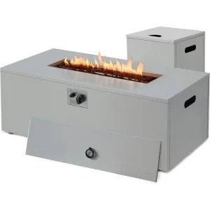 2 Piece 42" Rectangular Propane Fire Pit